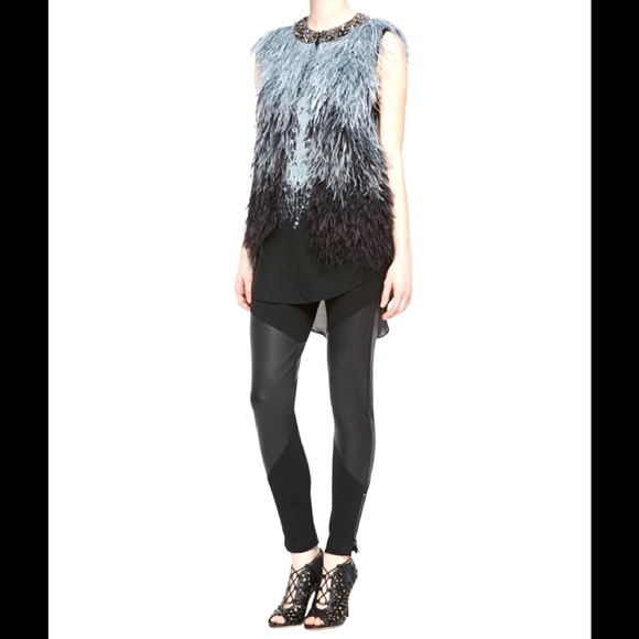 *FLASH SALE* •like new• Haute Hippie Ponte Leather Leggings with Zippers - Picture 1 of 3